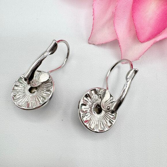 Vintage Rivoli Crystal Headlight Halo Stud Earrings Purple Sparkling Dazzling - Picture 10 of 12